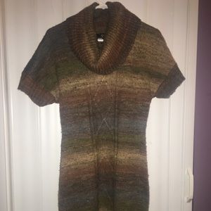 Multi color turtleneck sweater dress